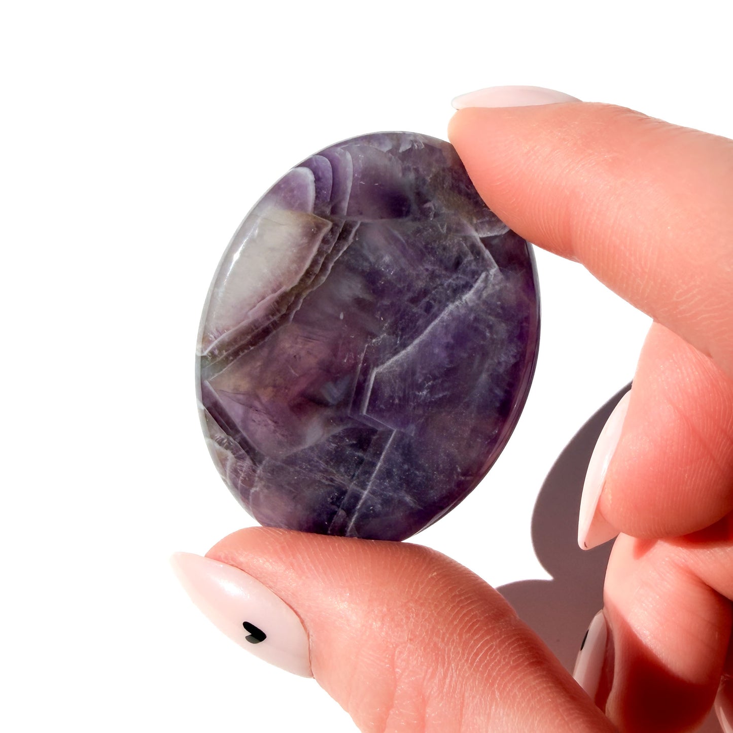 Chevron Amethyst Crystal Worry Stone: Pocket Calm