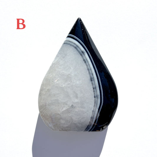 Black Stripe Agate Crystal Flame
