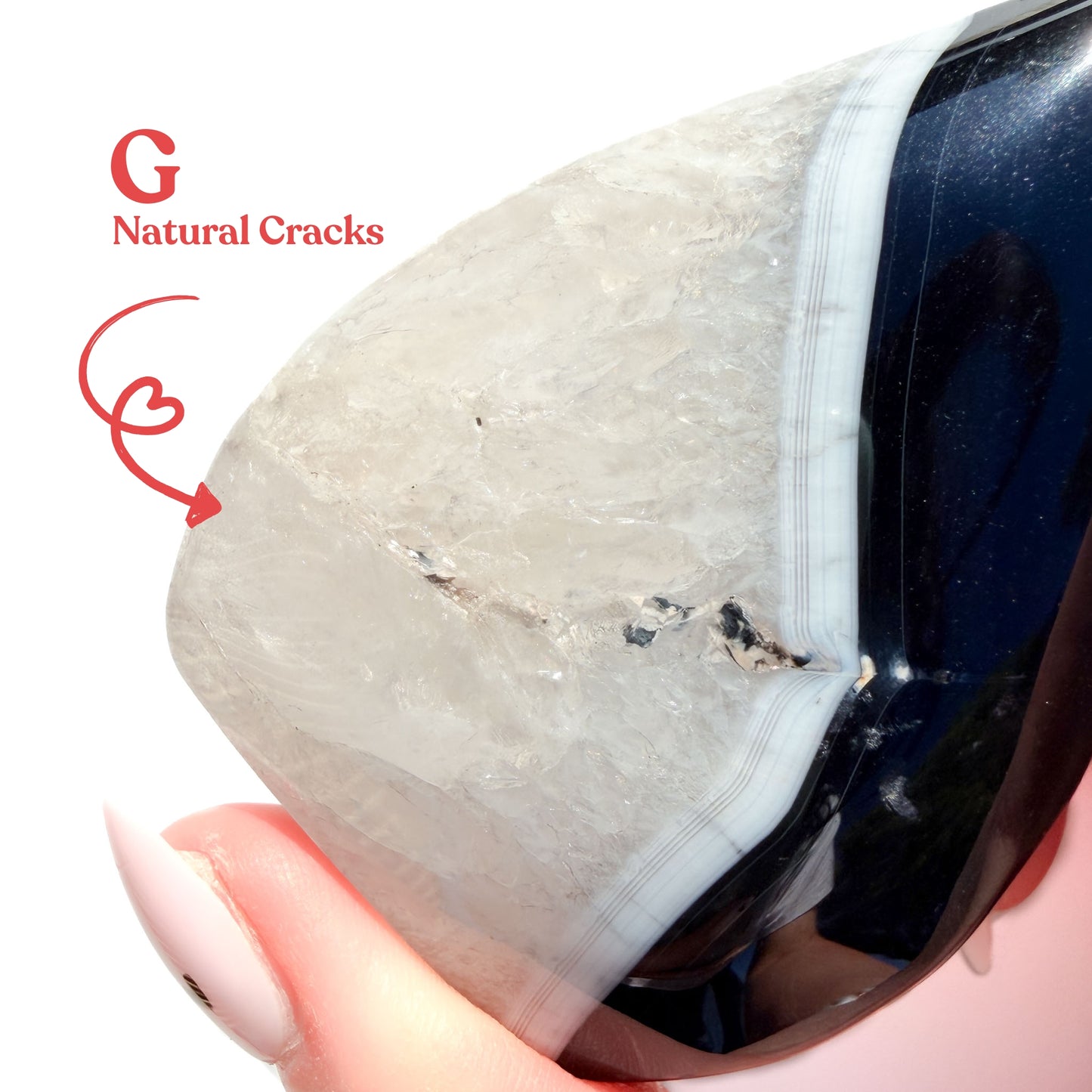 Black Stripe Agate Crystal Flame