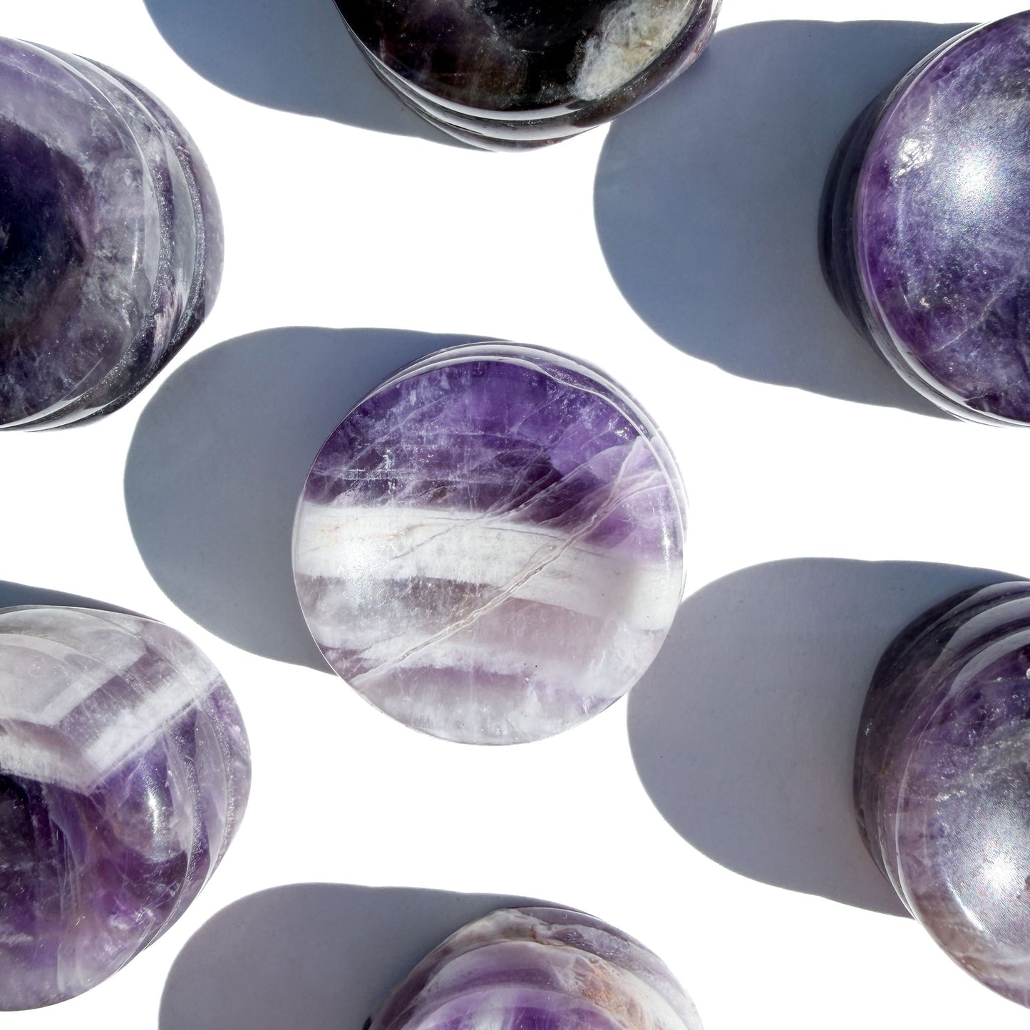 Chevron Amethyst Crystal Sphere Stand