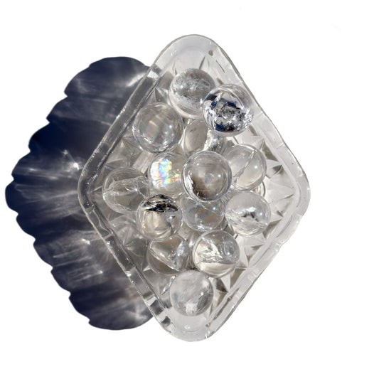 Clear Quartz Mini Crystal Sphere With Rainbows