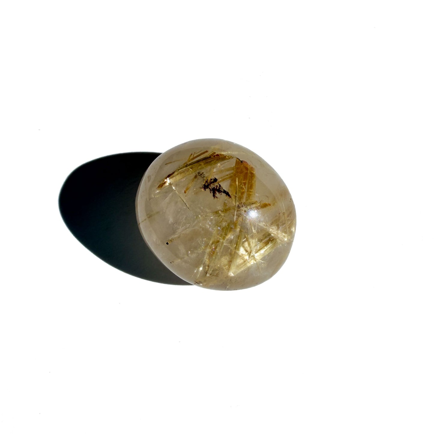 Golden Rutile Quartz Crystal Tumble: Pocket Prosperity