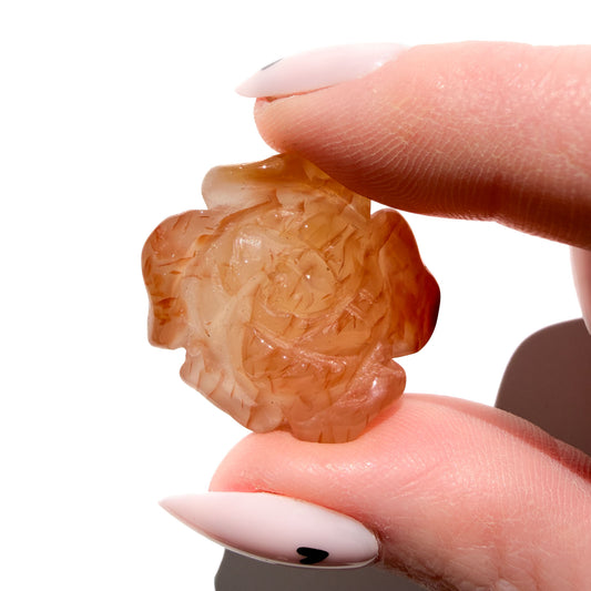 Orange Flower Agate Crystal Rose