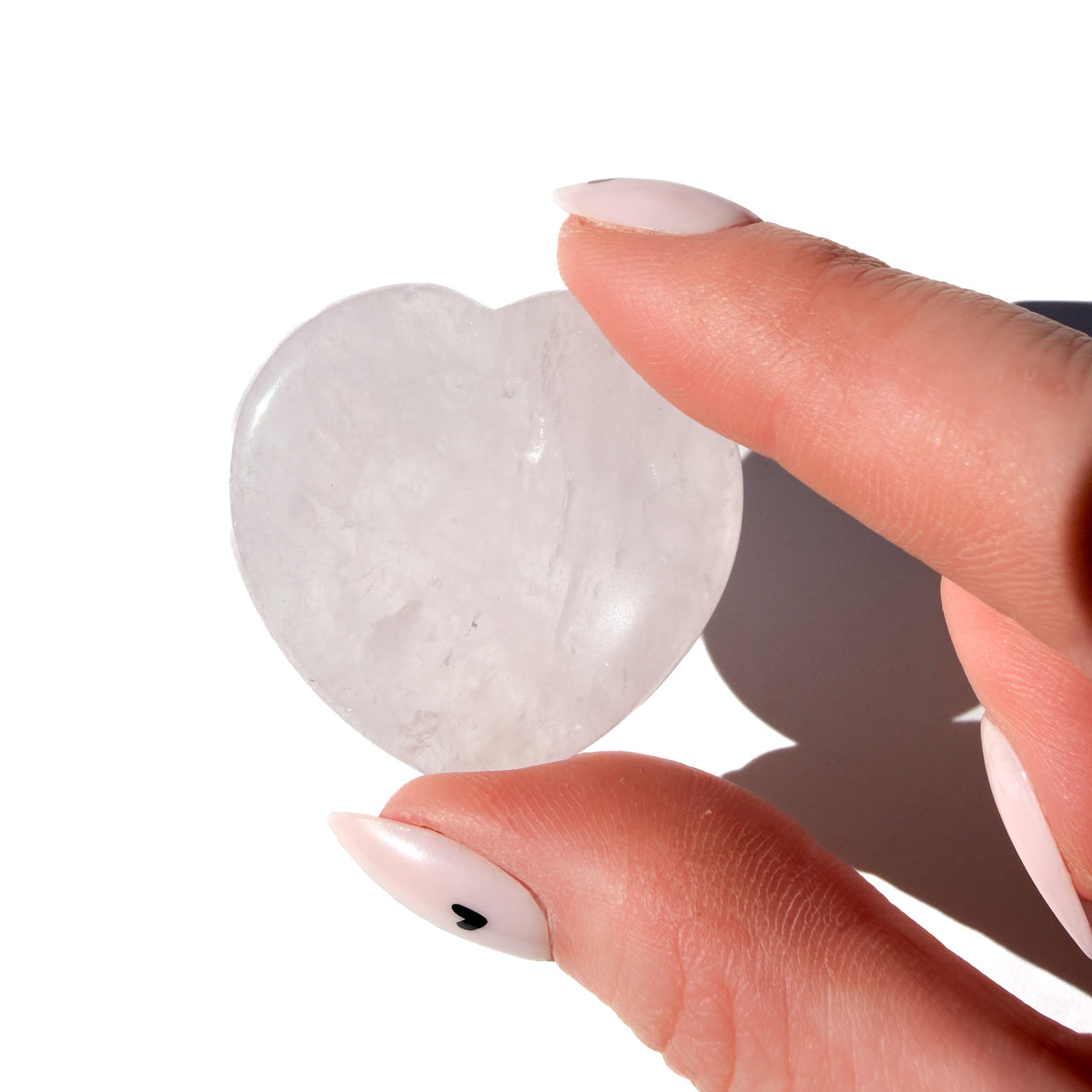 Rose Quartz Heart-Shaped Crystal Worry Stone: Pocket Self-Love