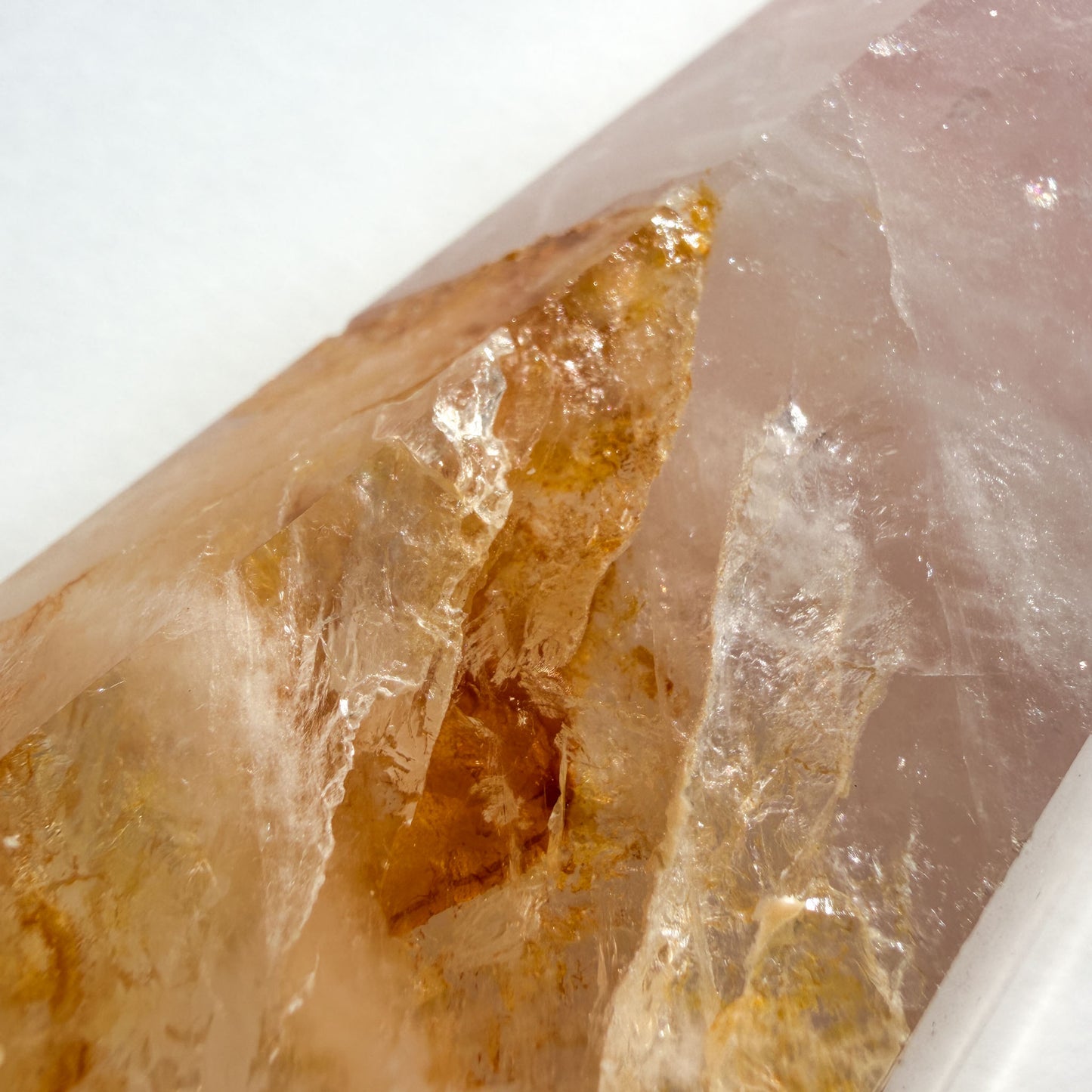 Rose Quartz & Golden Healer Crystal Tower: Option B