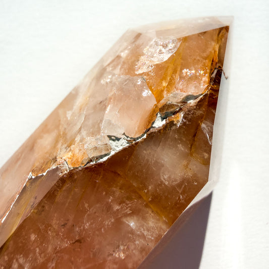 Rose Quartz & Golden Healer Crystal Tower: Option C