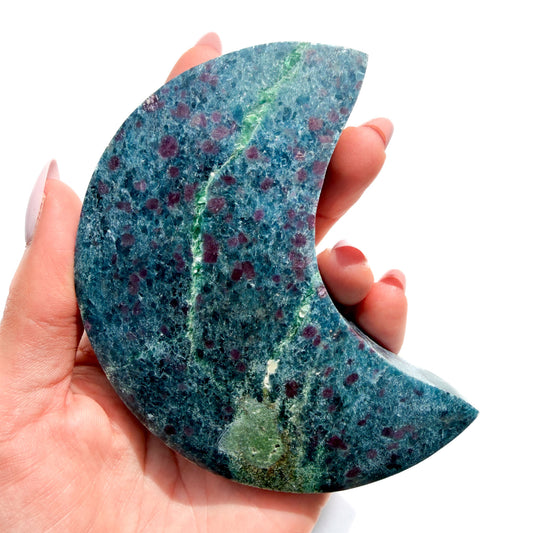 Ruby Zoisite & Blue Kyanite Crystal Moon: Option D
