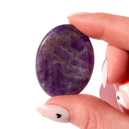 Chevron Amethyst Crystal Worry Stone: Pocket Calm