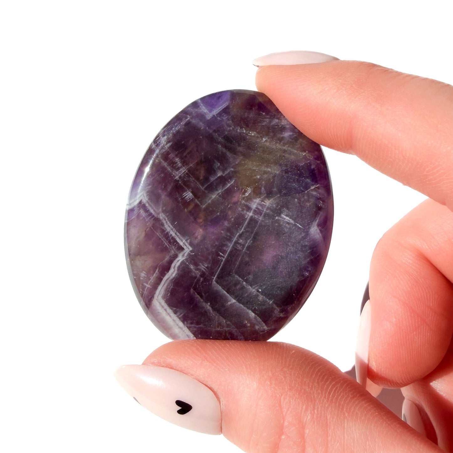 Chevron Amethyst Crystal Worry Stone: Pocket Calm