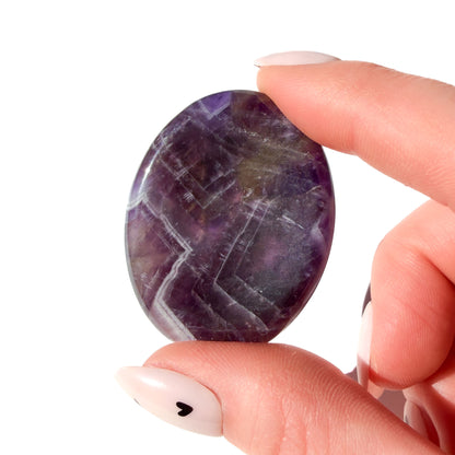 Chevron Amethyst Crystal Worry Stone: Pocket Calm
