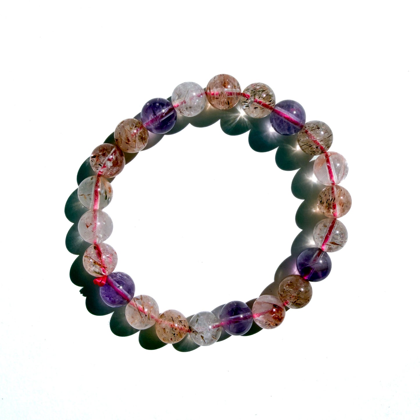 Amethyst With Mica & Rutile Quartz Crystal Bracelet: Clarity & Direction