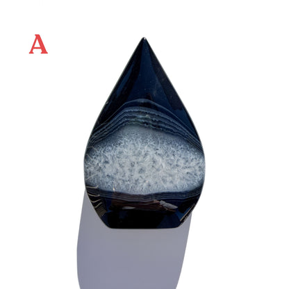 Black Stripe Agate Crystal Flame