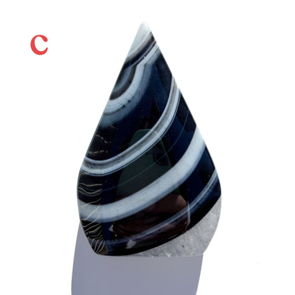 Black Stripe Agate Crystal Flame