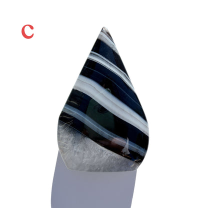 Black Stripe Agate Crystal Flame