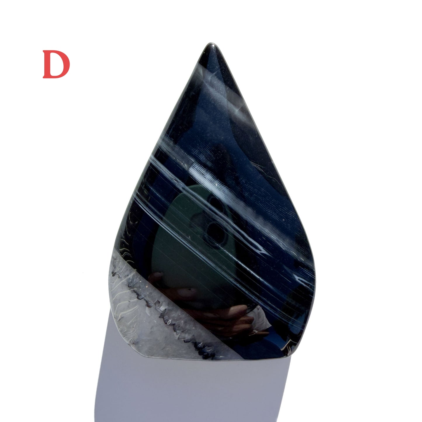 Black Stripe Agate Crystal Flame