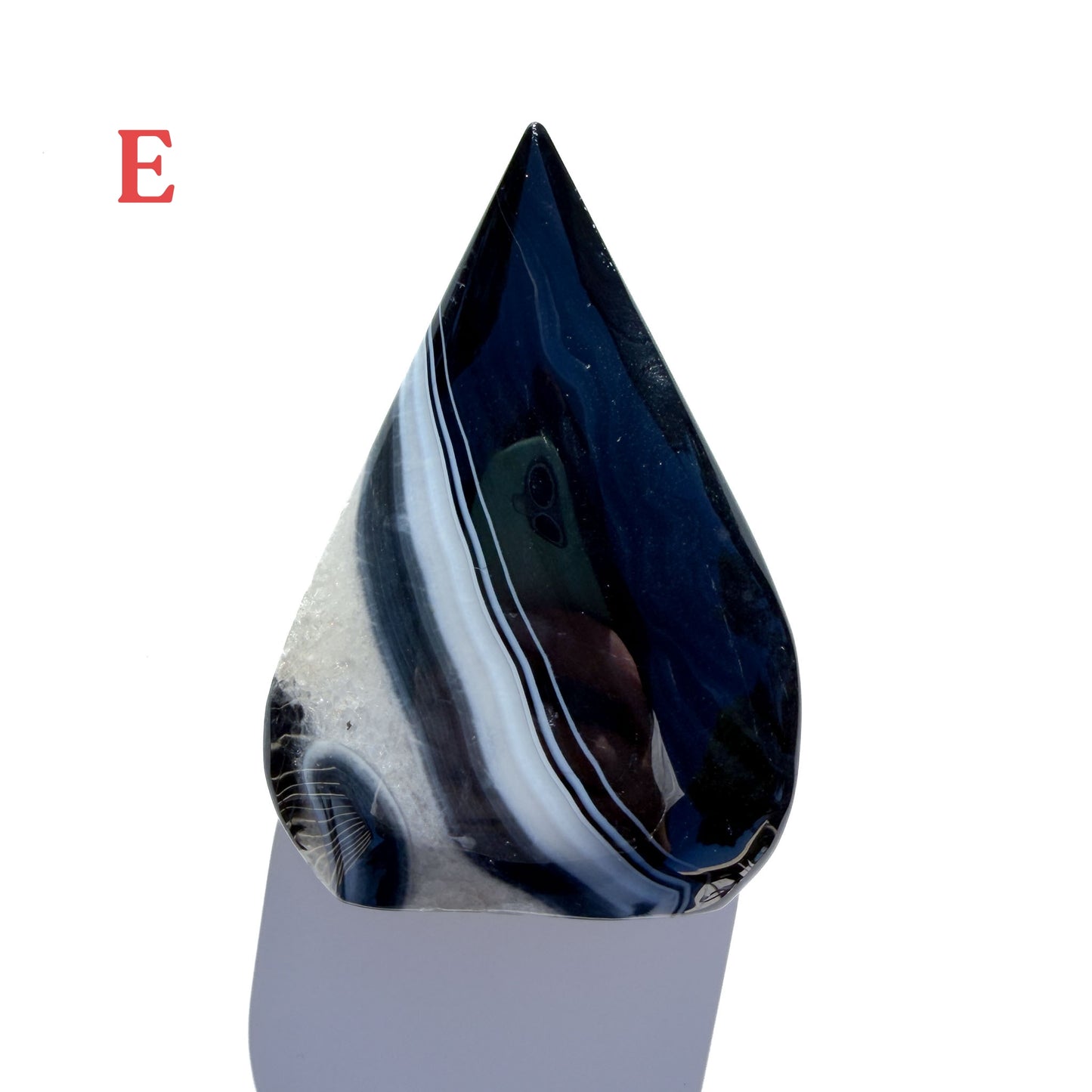 Black Stripe Agate Crystal Flame