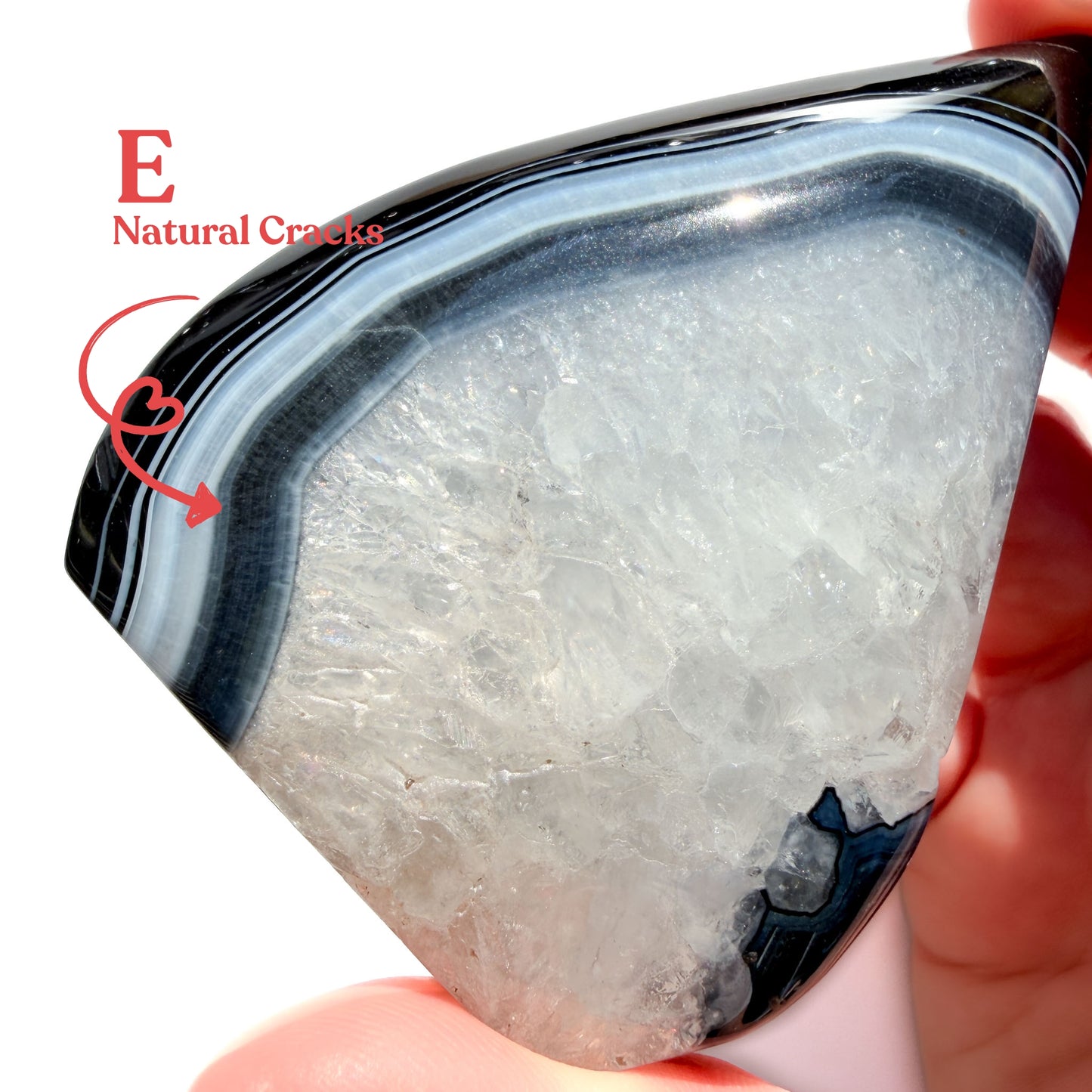 Black Stripe Agate Crystal Flame