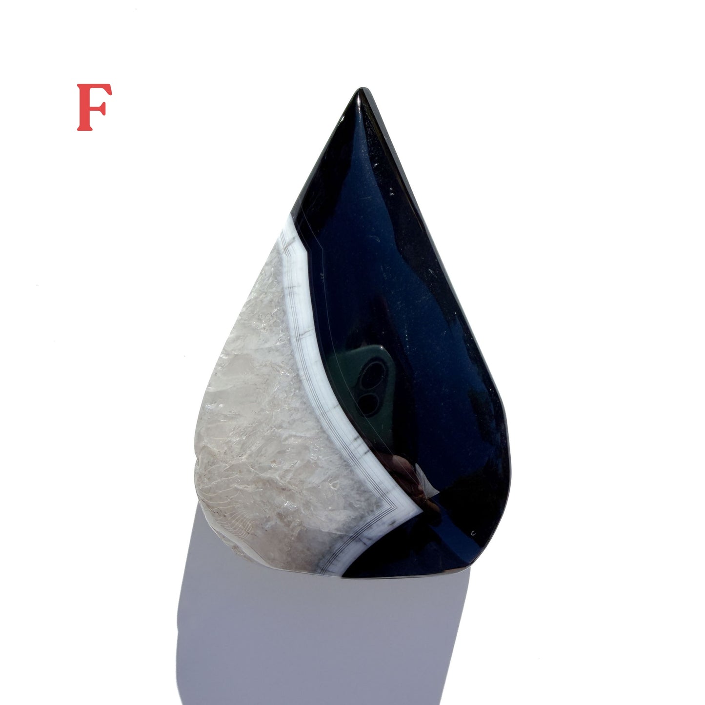 Black Stripe Agate Crystal Flame