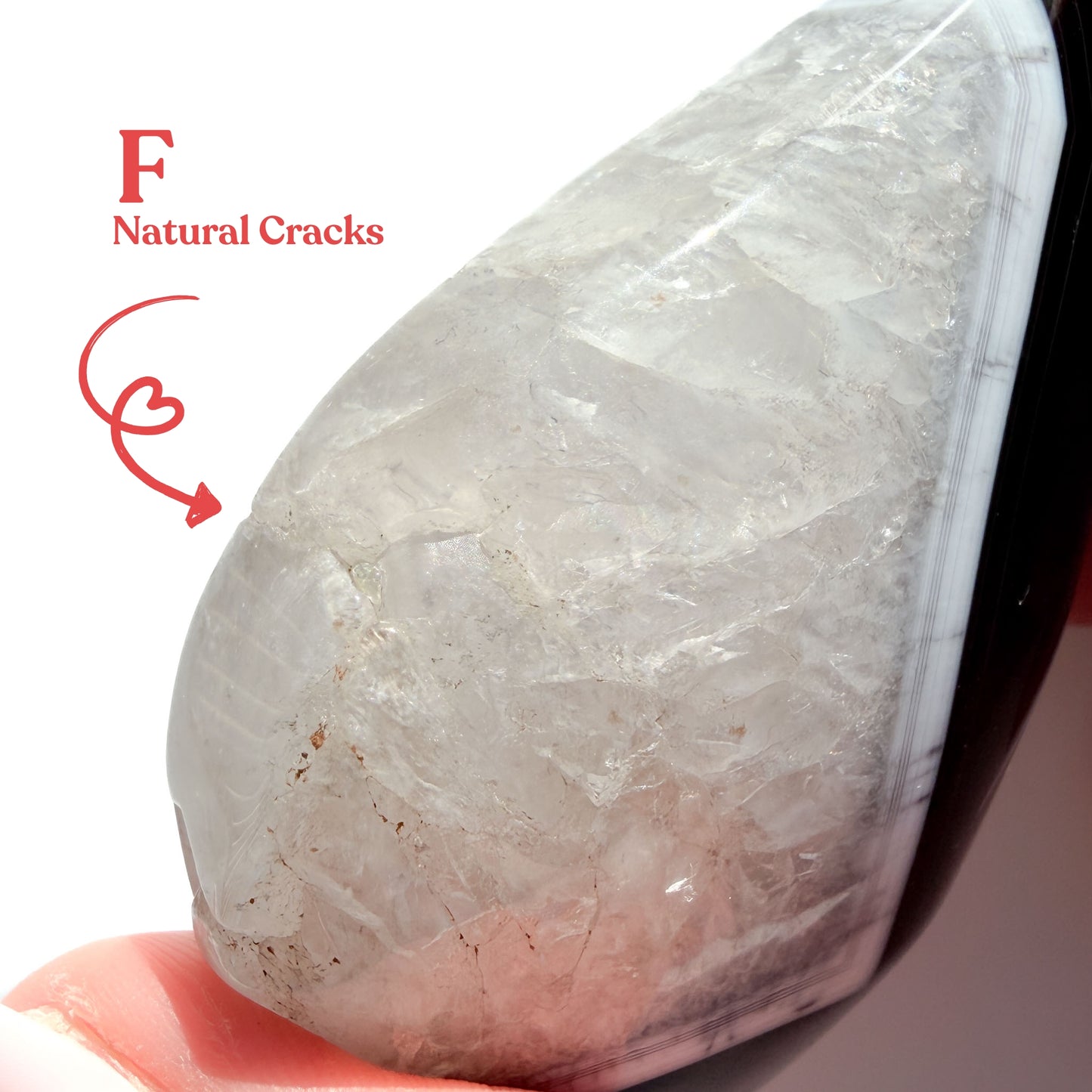 Black Stripe Agate Crystal Flame
