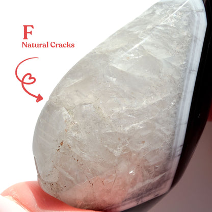 Black Stripe Agate Crystal Flame