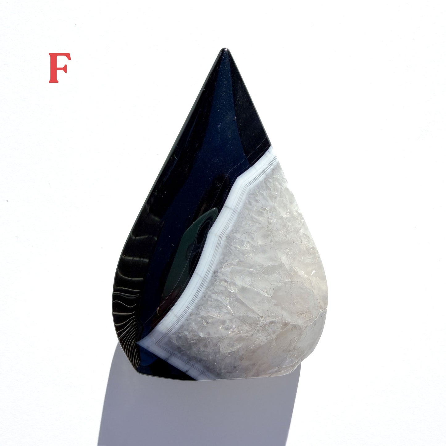 Black Stripe Agate Crystal Flame