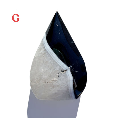 Black Stripe Agate Crystal Flame