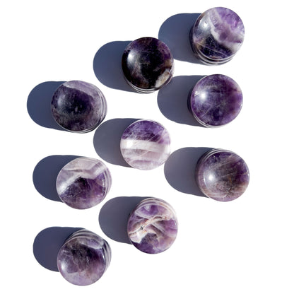 Chevron Amethyst Crystal Sphere Stand