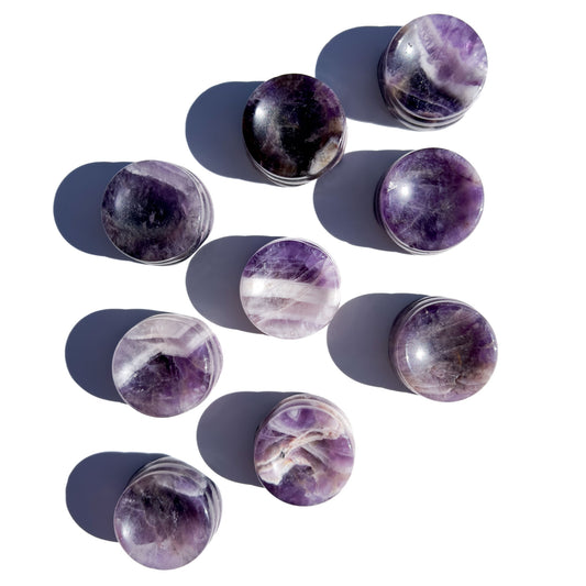 Chevron Amethyst Crystal Sphere Stand