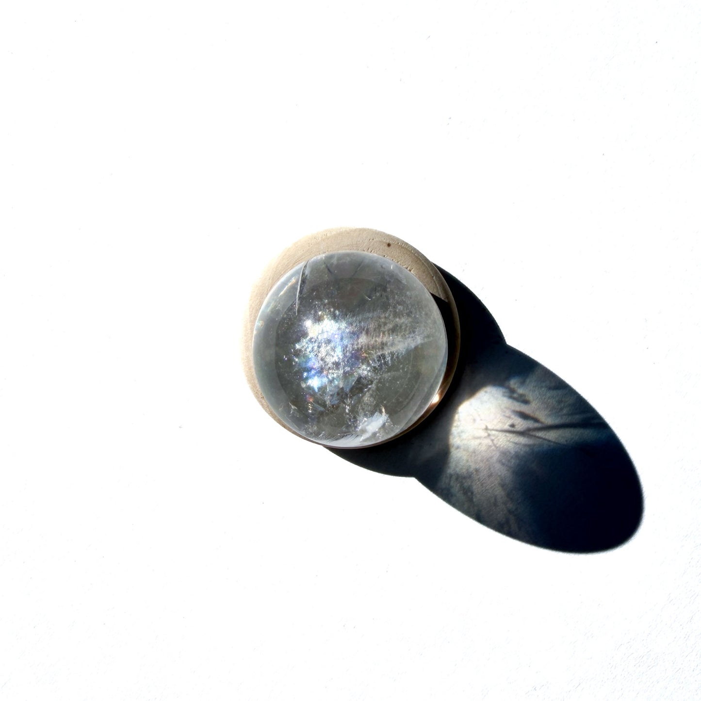 Clear Quartz Mini Crystal Sphere With Rainbows