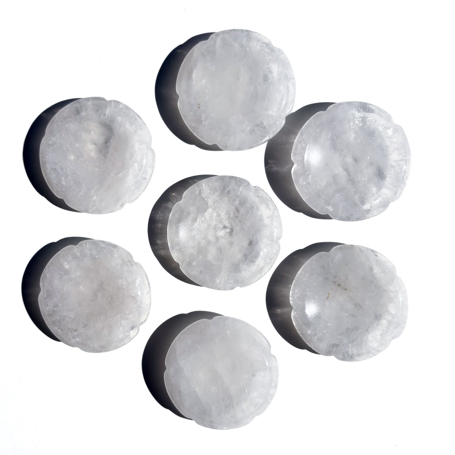 Clear Quartz Flower-Shaped Crystal Sphere Stand