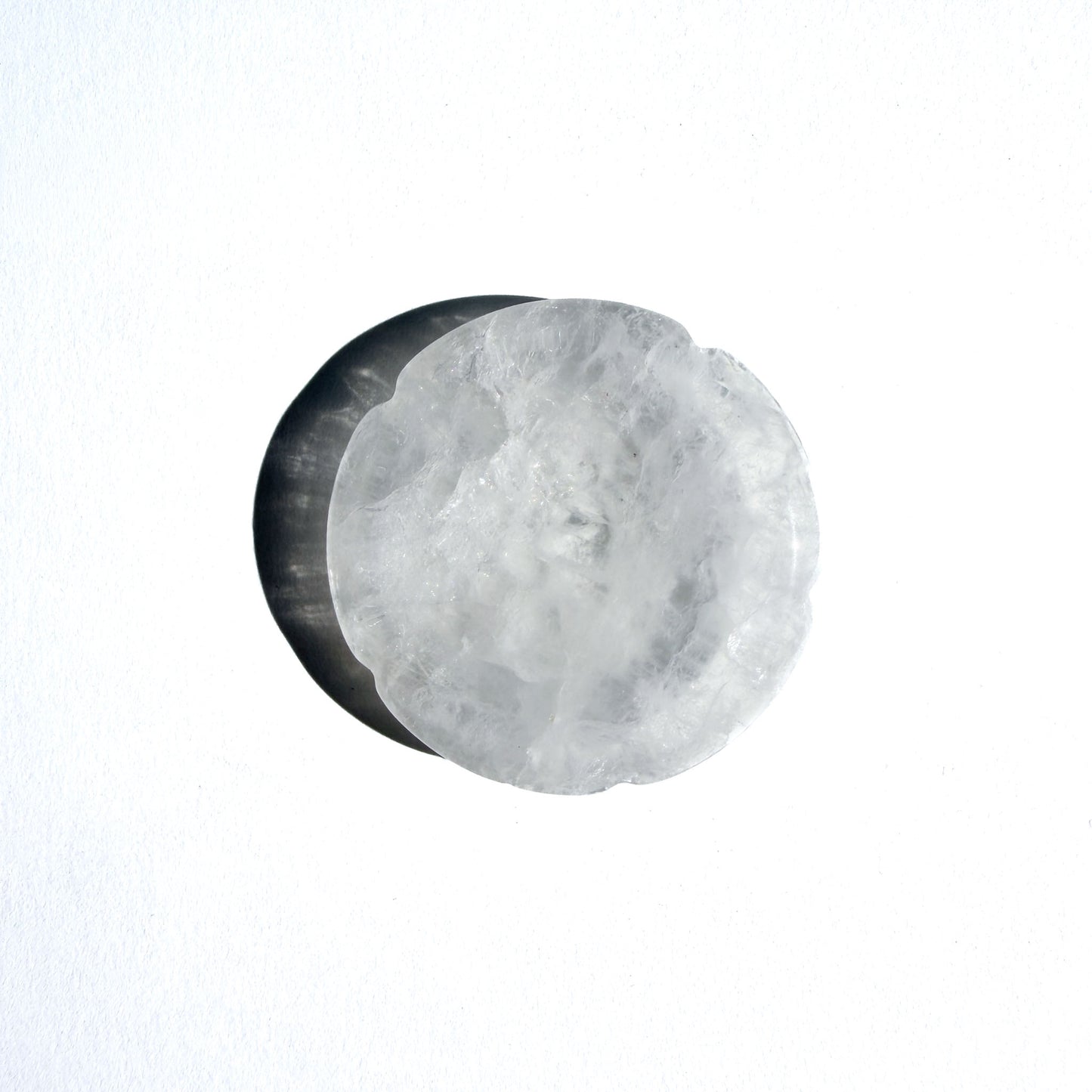 Clear Quartz Flower-Shaped Crystal Sphere Stand