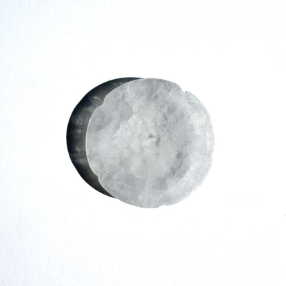 Clear Quartz Flower-Shaped Crystal Sphere Stand