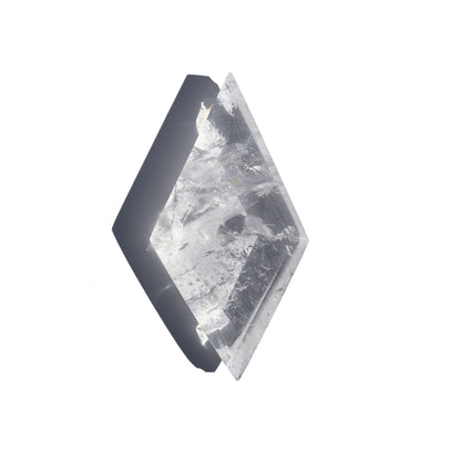 Clear Quartz Diamond-Shaped Faceted Crystal