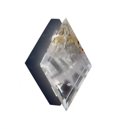 Clear Quartz Diamond-Shaped Faceted Crystal