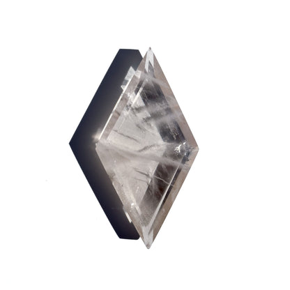 Clear Quartz Diamond-Shaped Faceted Crystal