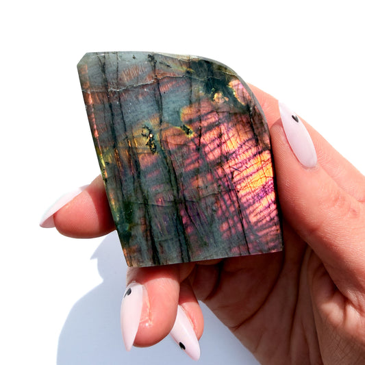 Flashy Labradorite Crystal Freeform: Option J