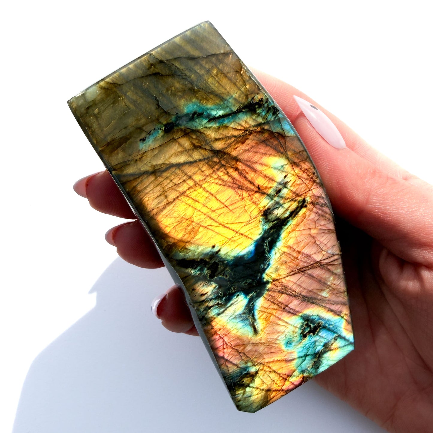 Flashy Labradorite Crystal Freeform: Option O