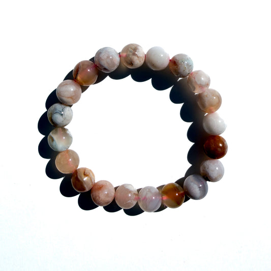 Flower Agate Crystal Bracelet: Creativity & Growth