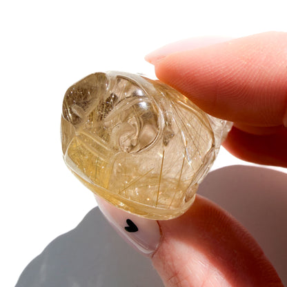 Lucky Golden Rutile Quartz Manifesting Crystal Pi Xiu