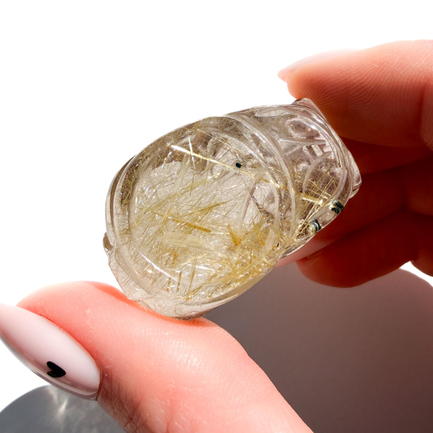 Lucky Golden Rutile Quartz Manifesting Crystal Pi Xiu