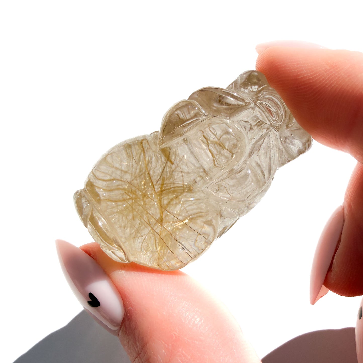 Lucky Golden Rutile Quartz Manifesting Crystal Pi Xiu