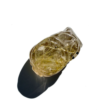 Lucky Golden Rutile Quartz Manifesting Crystal Pi Xiu