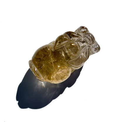 Lucky Golden Rutile Quartz Manifesting Crystal Pi Xiu