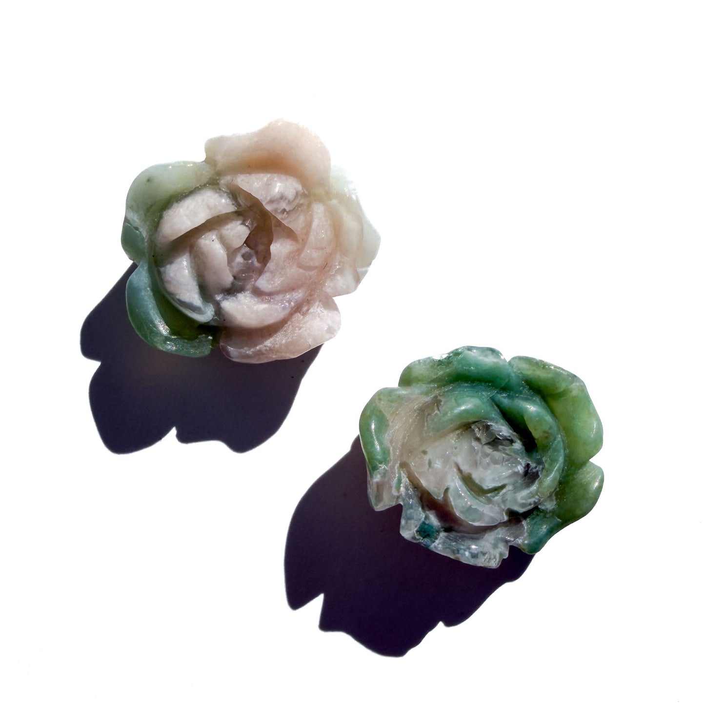 Green Flower Agate Crystal Rose