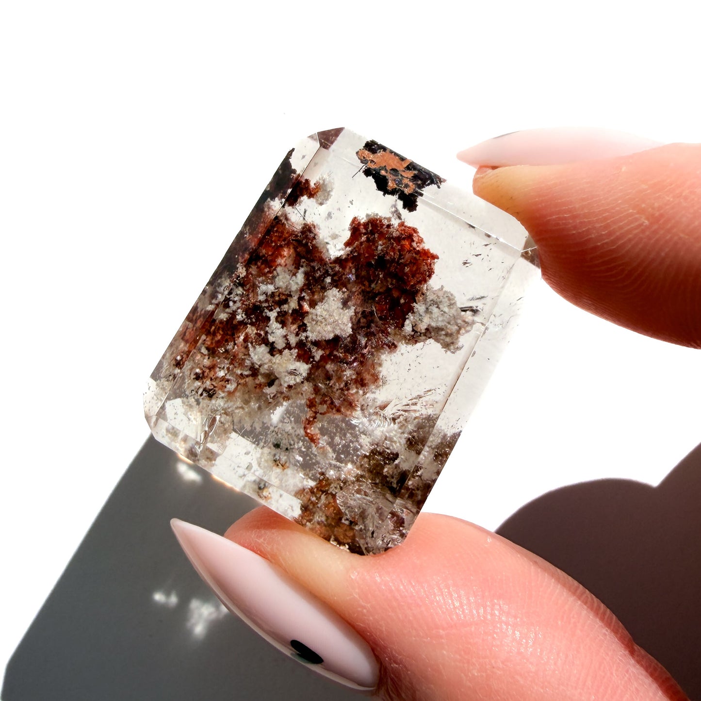 Lodolite Garden Quartz Faceted Crystal