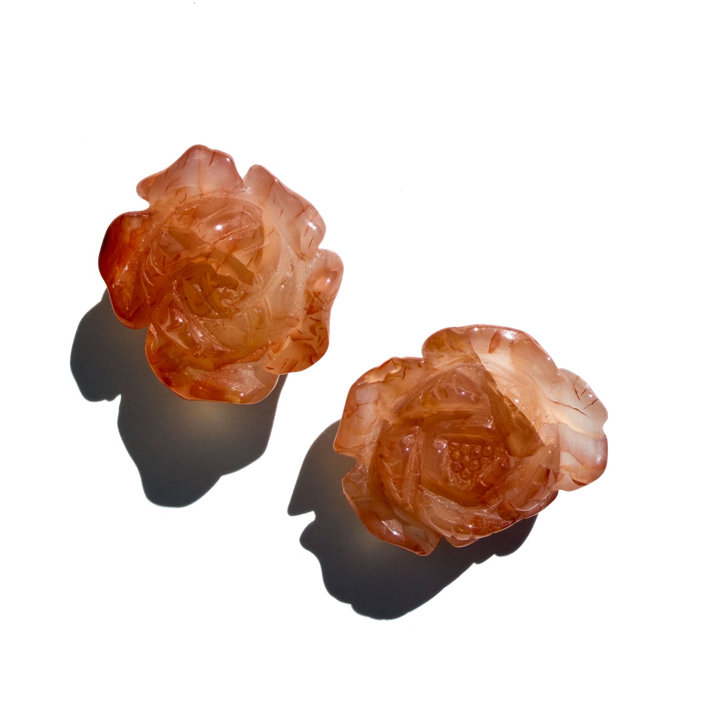 Orange Flower Agate Crystal Rose