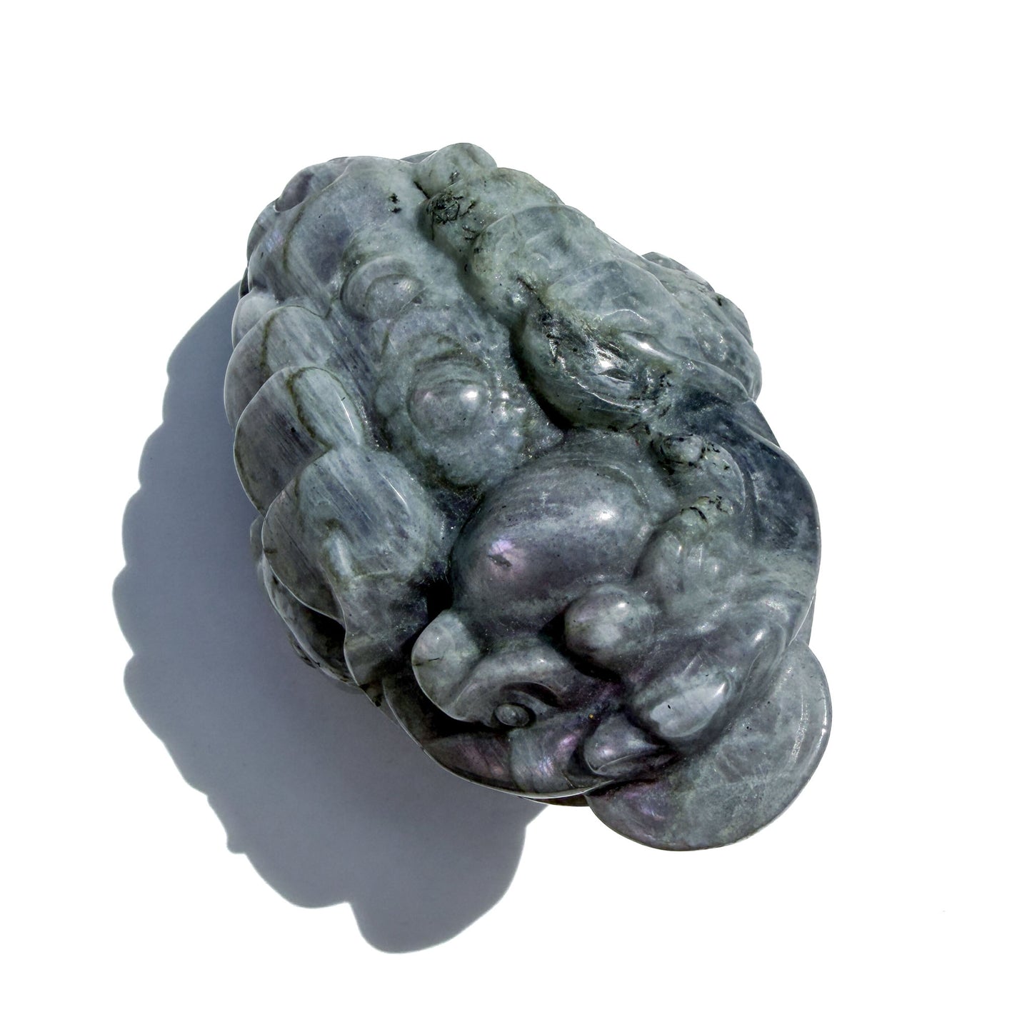 Purple Flash Labradorite Crystal Money Toad Manifester