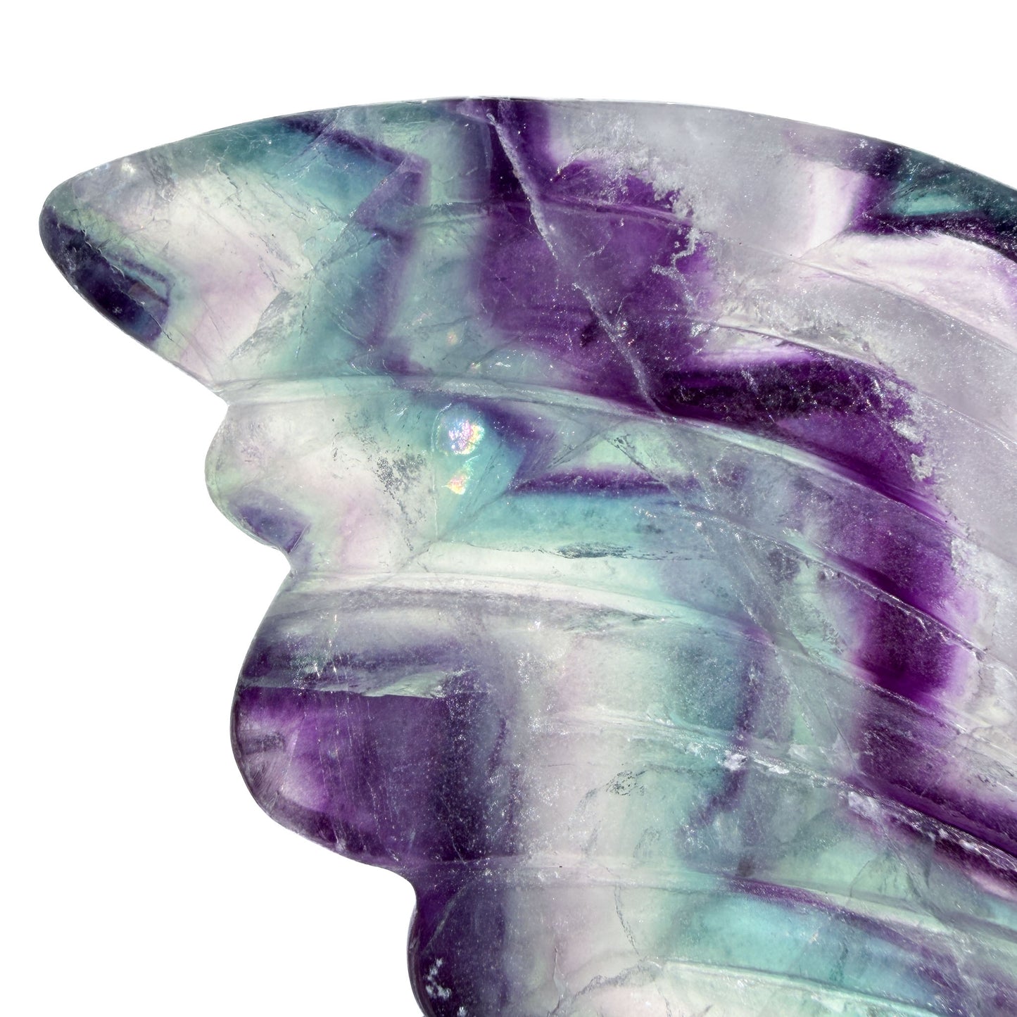 Rainbow Fluorite Crystal Butterfly Wings (with stand)