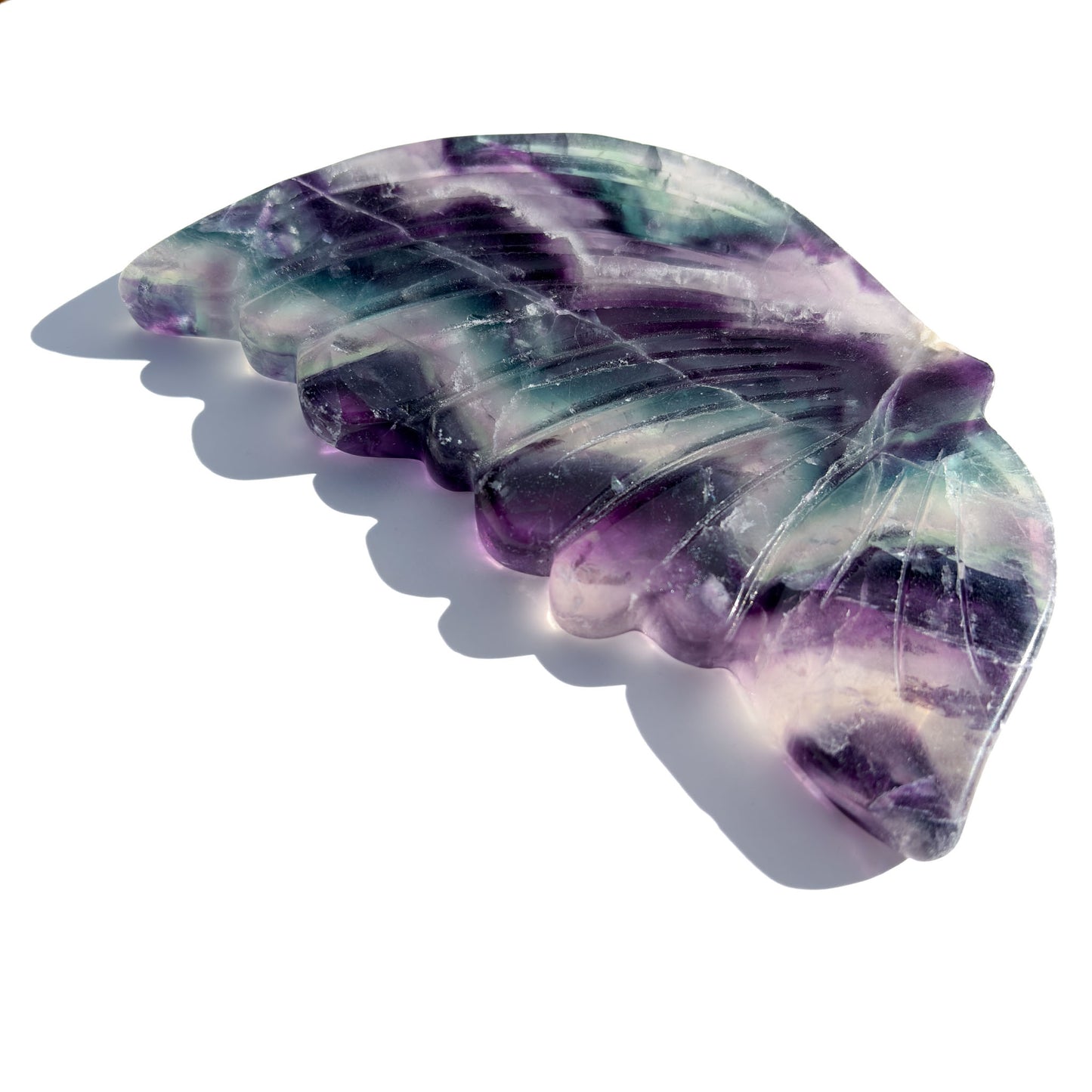 Rainbow Fluorite Crystal Butterfly Wings (with stand)