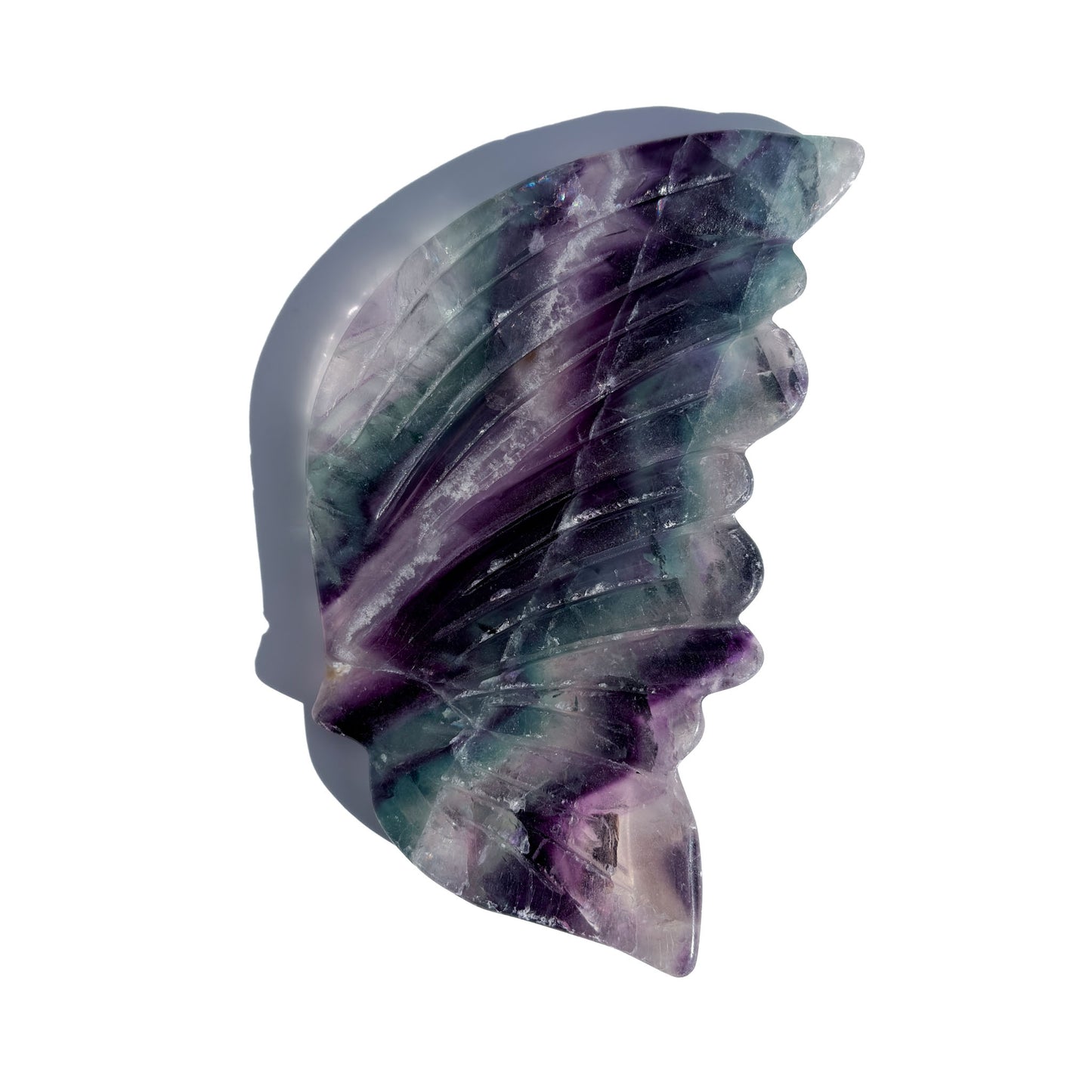Rainbow Fluorite Crystal Butterfly Wings (with stand)